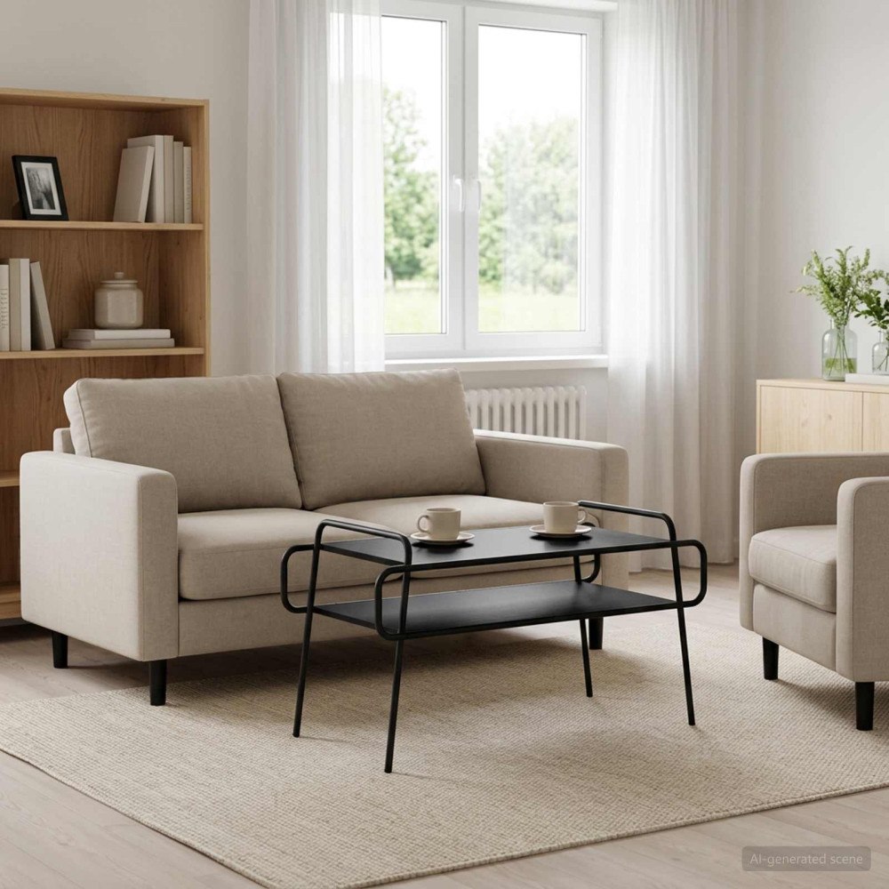 vidaXL Kaffeebord Svart ek 100 x 50 x 51 cm Konstruerat trä
