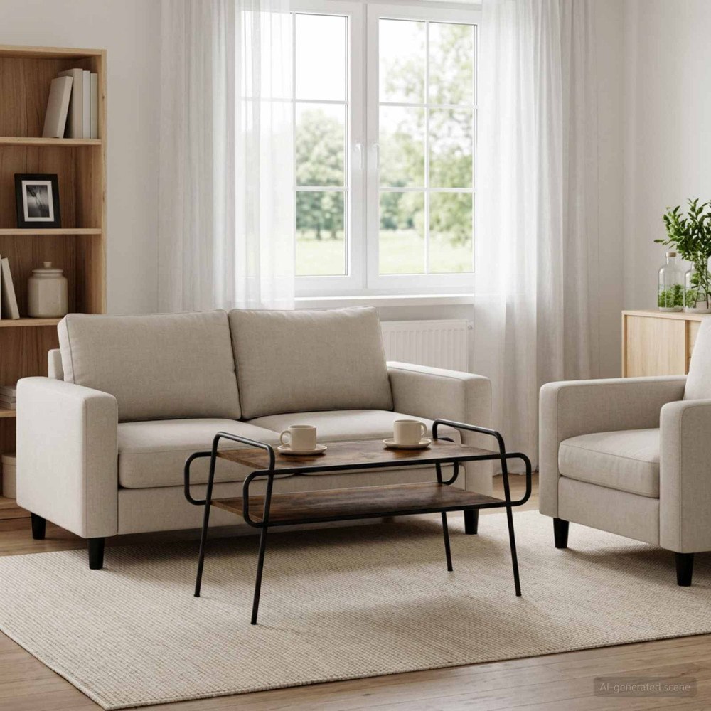 vidaXL Kaffeebord Rökt ek 100 x 50 x 51 cm Konstruerat trä