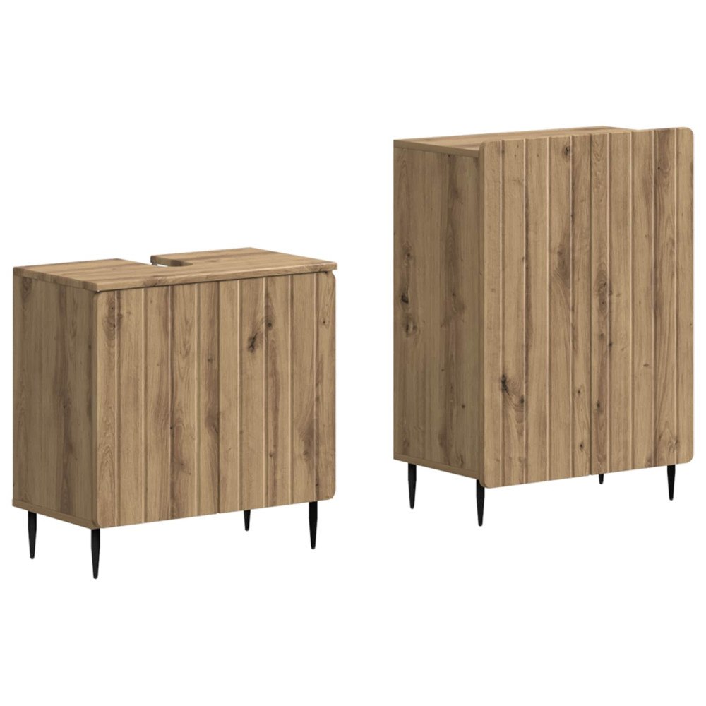vidaXL 2-delat Badrumsskåpsset ZWOLLE Artisan-ek Konstruerat trä
