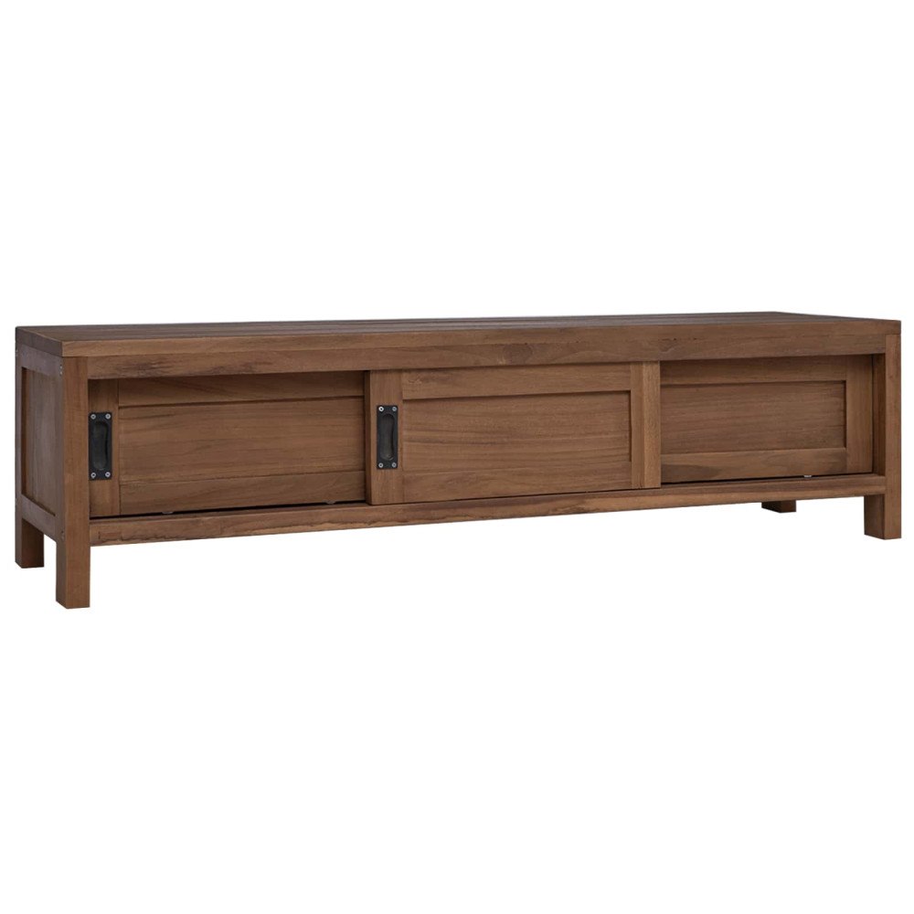 vidaXL TV-skåp 110 x 30 x 30 cm Massivt teakträ Naturlig