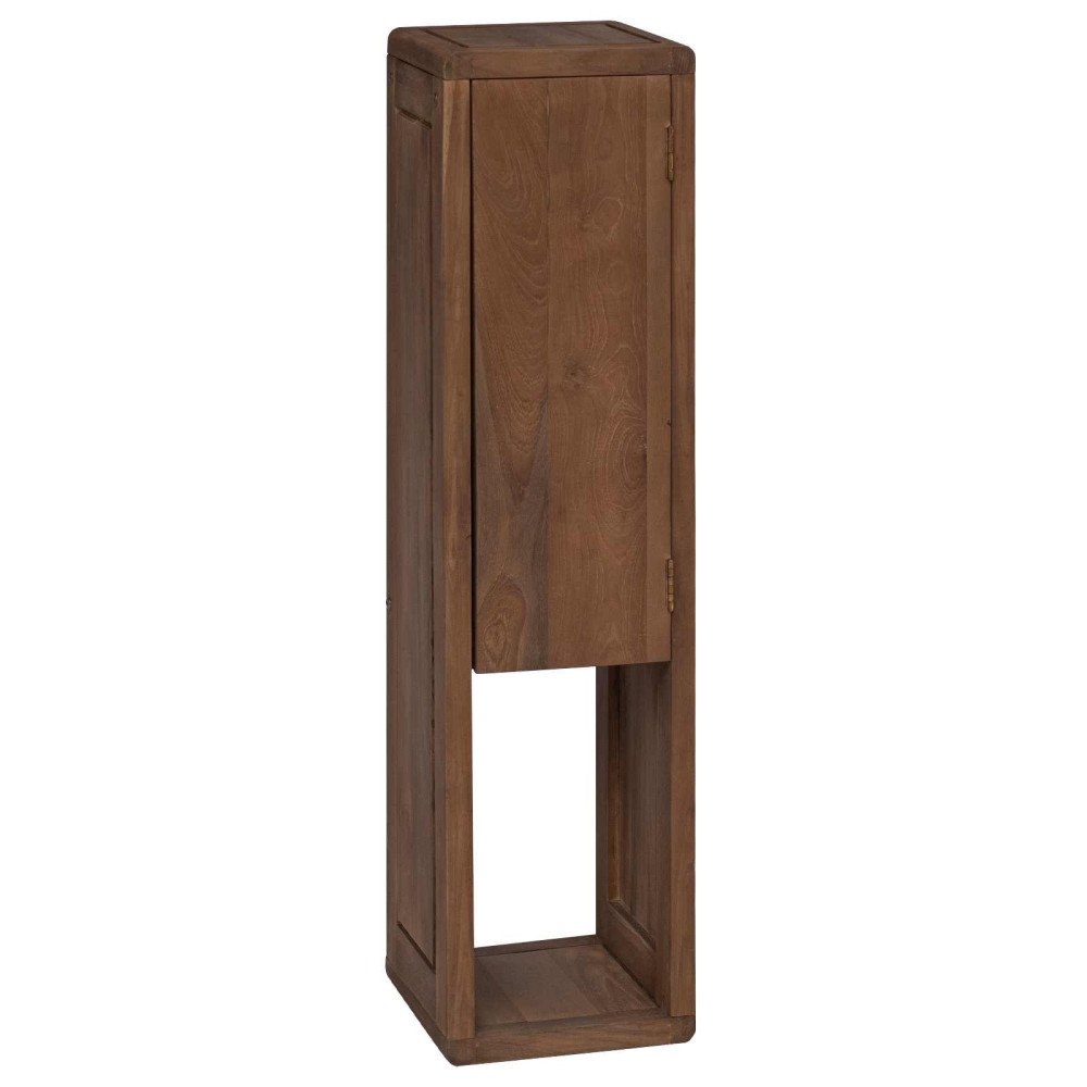 vidaXL Badrumssidekabinett Naturlig 25 x 25 x 100 cm Massivt teakträ
