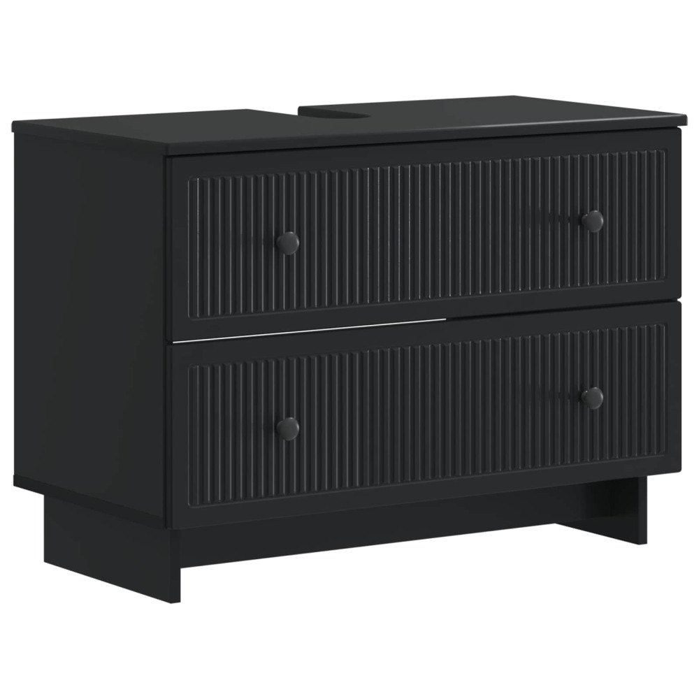 vidaXL Badrumsskåp med handfat EDE Svart 82 x 41 x 59 cm