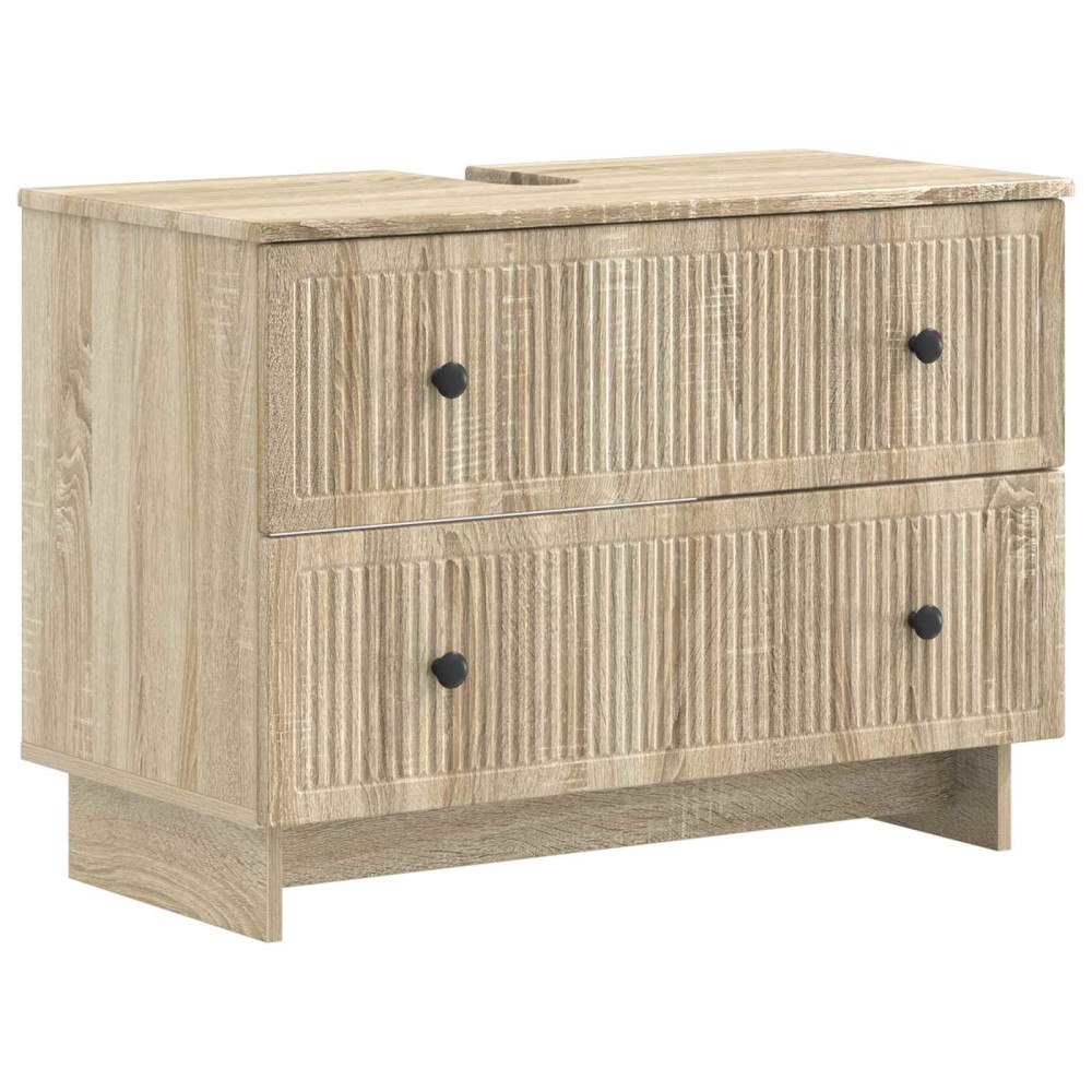 vidaXL Badrumsskåp med handfat EDE Sonoma-ek 82 x 41 x 59 cm