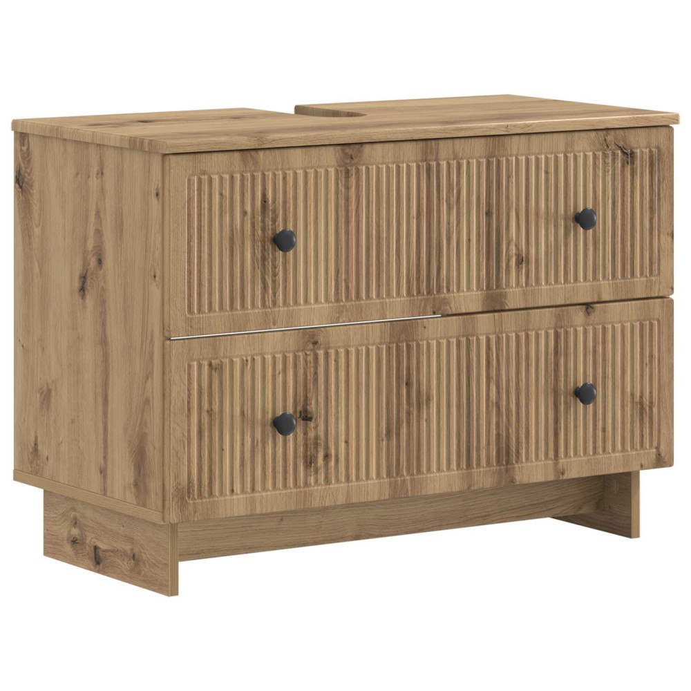 vidaXL Badrumsskåp med handfat EDE Artisan-ek 82 x 41 x 59 cm