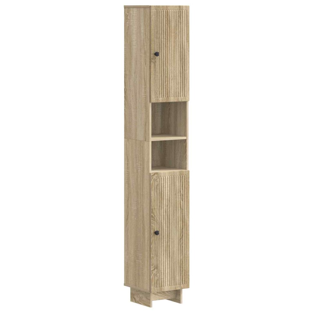 vidaXL Badrumsskåp med Öppen Hylla EDE Sonoma-ek 30 x 31 x 190 cm