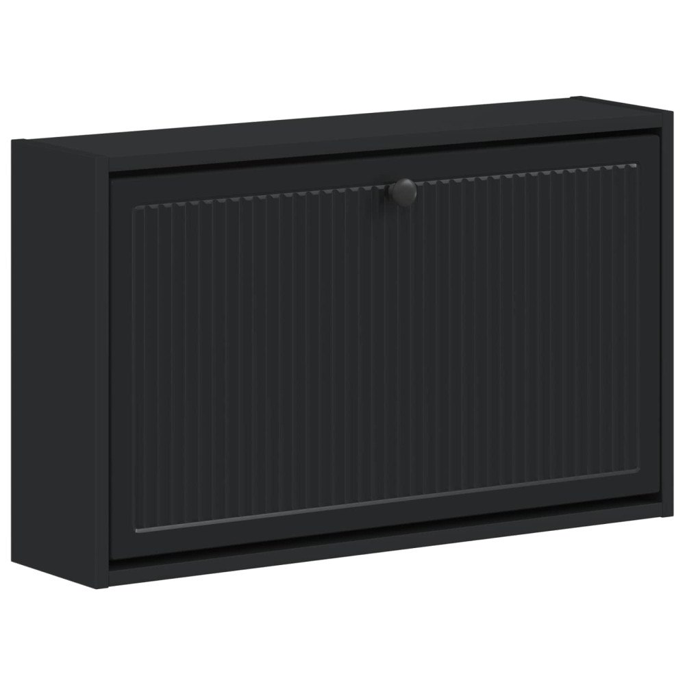 vidaXL Väggmonterad skoskåp EDE 71 x 17 x 43 cm Konstruerat trä Svart