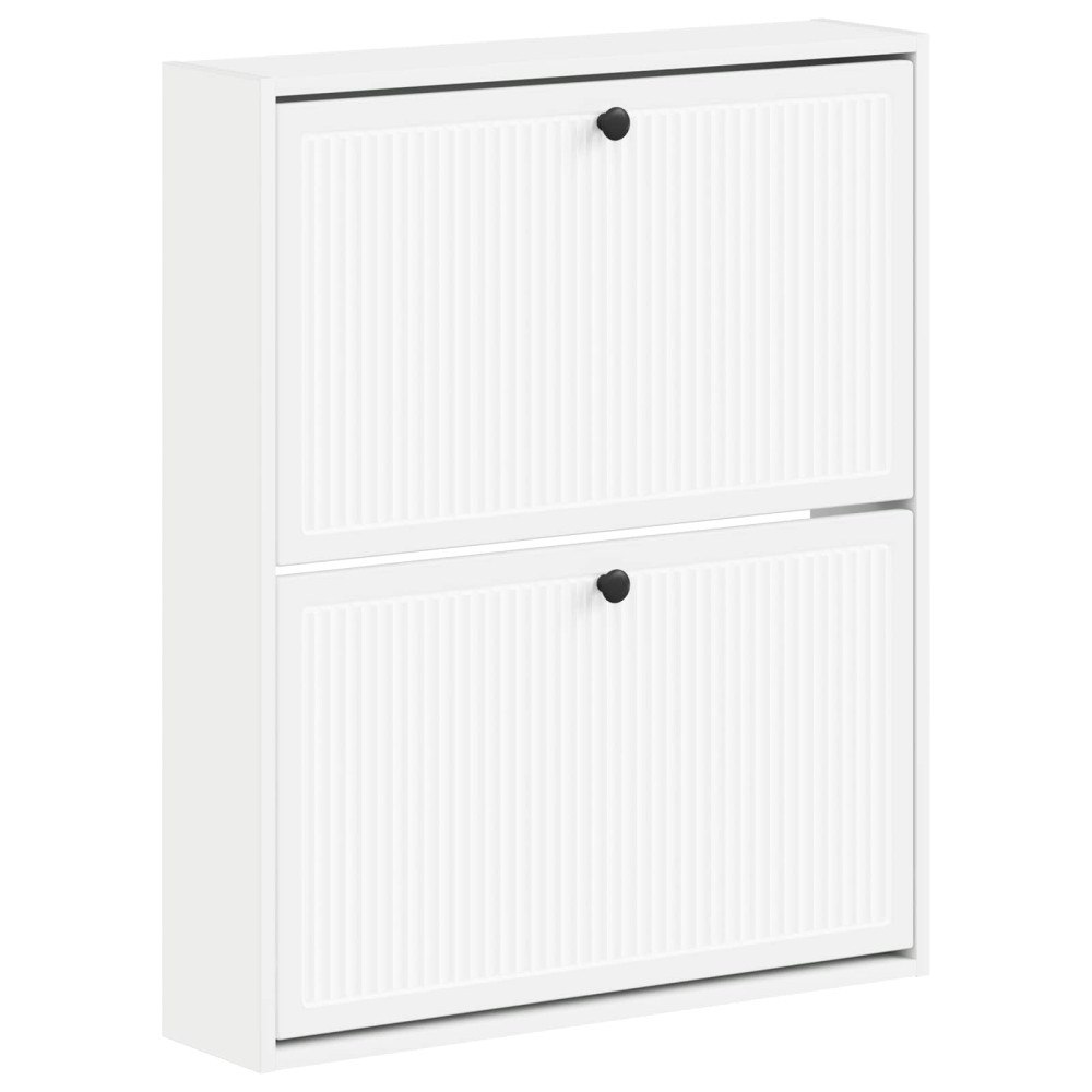 vidaXL Väggmonterad skoskåp EDE 71 x 17 x 86 cm Konstruerat trä Vit