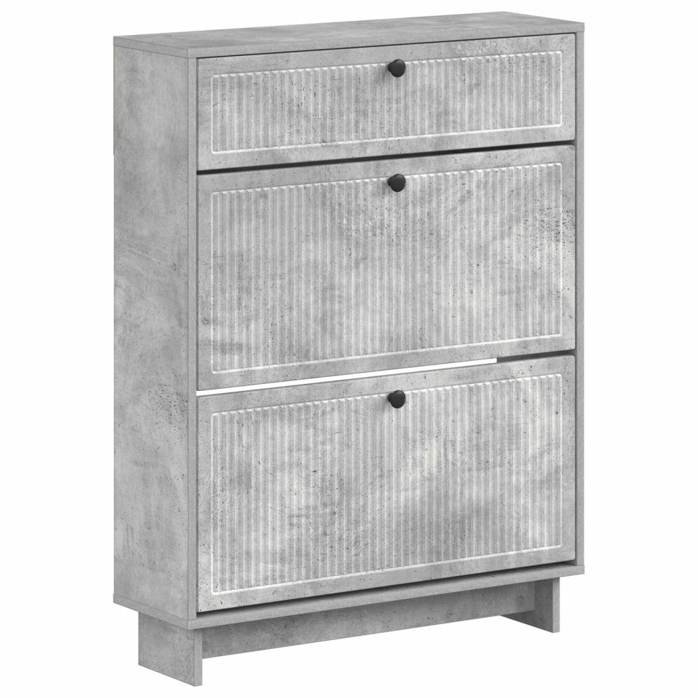 vidaXL Skoskåp EDE 78 x 24 x 103 cm Konstruerat trä Betonggrå