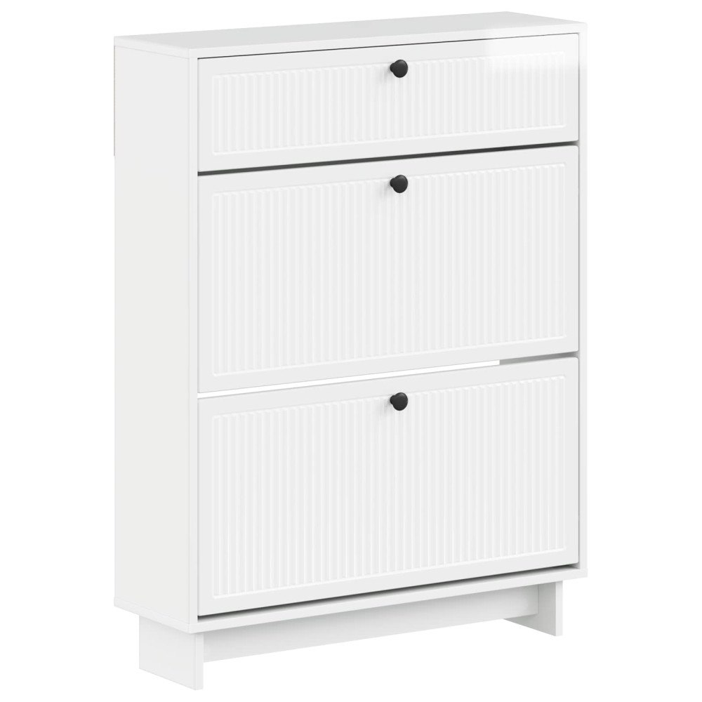 vidaXL Skoskåp EDE 78 x 24 x 103 cm Konstruerat trä Vit högglans