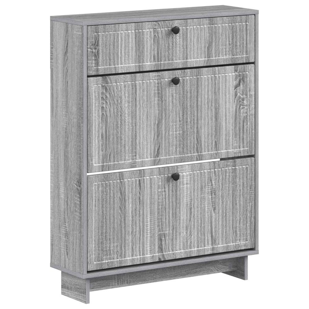 vidaXL Skoskåp EDE 78 x 24 x 103 cm Konstruerat trä Grå Sonoma
