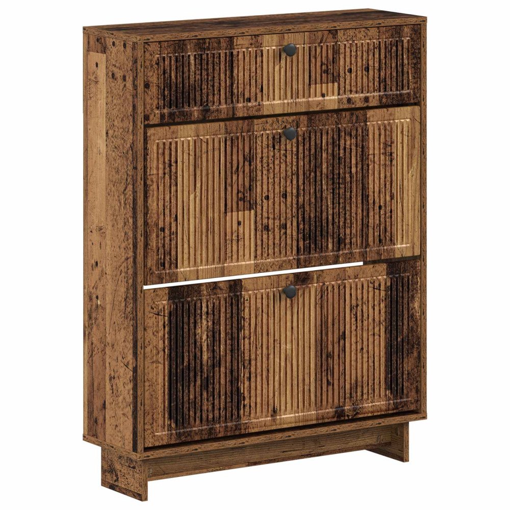 vidaXL Skoskåp EDE 78 x 24 x 103 cm Konstruerat trä Gammalt trä