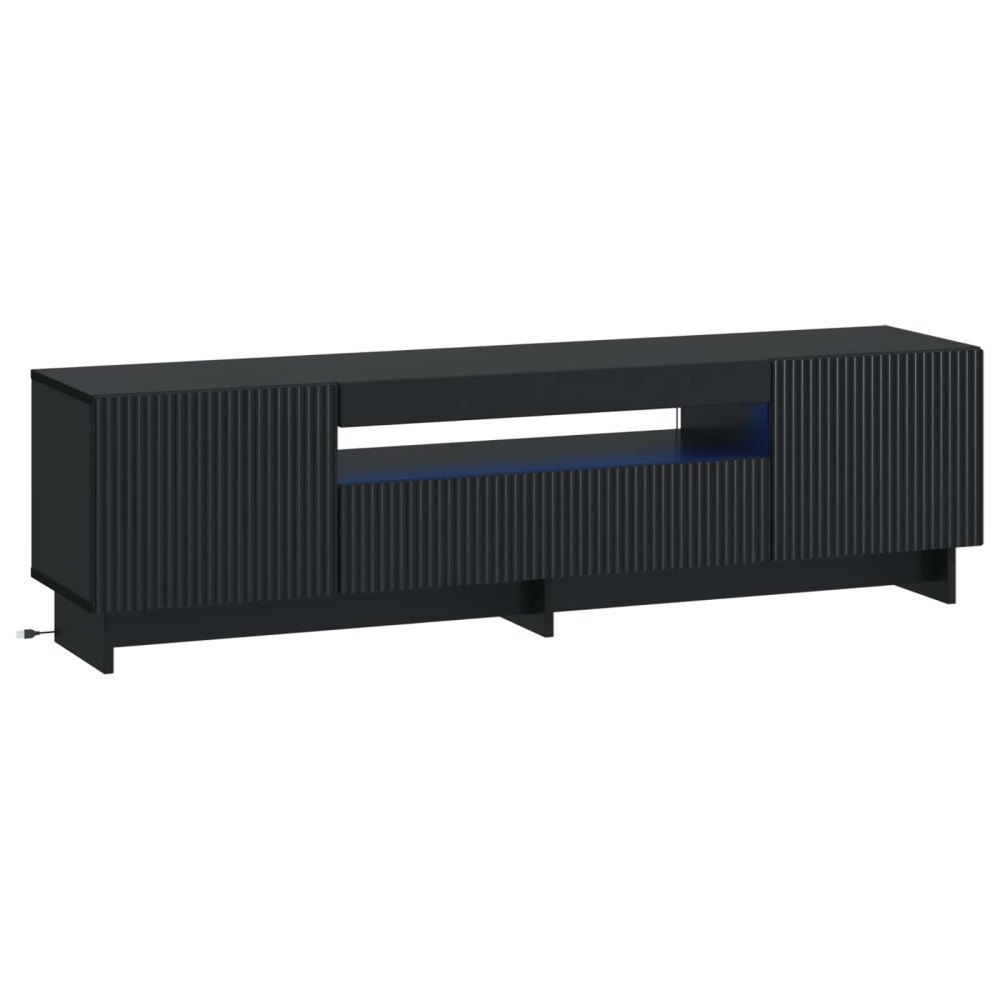 vidaXL LED TV-skåp Svart Konstruerat trä
