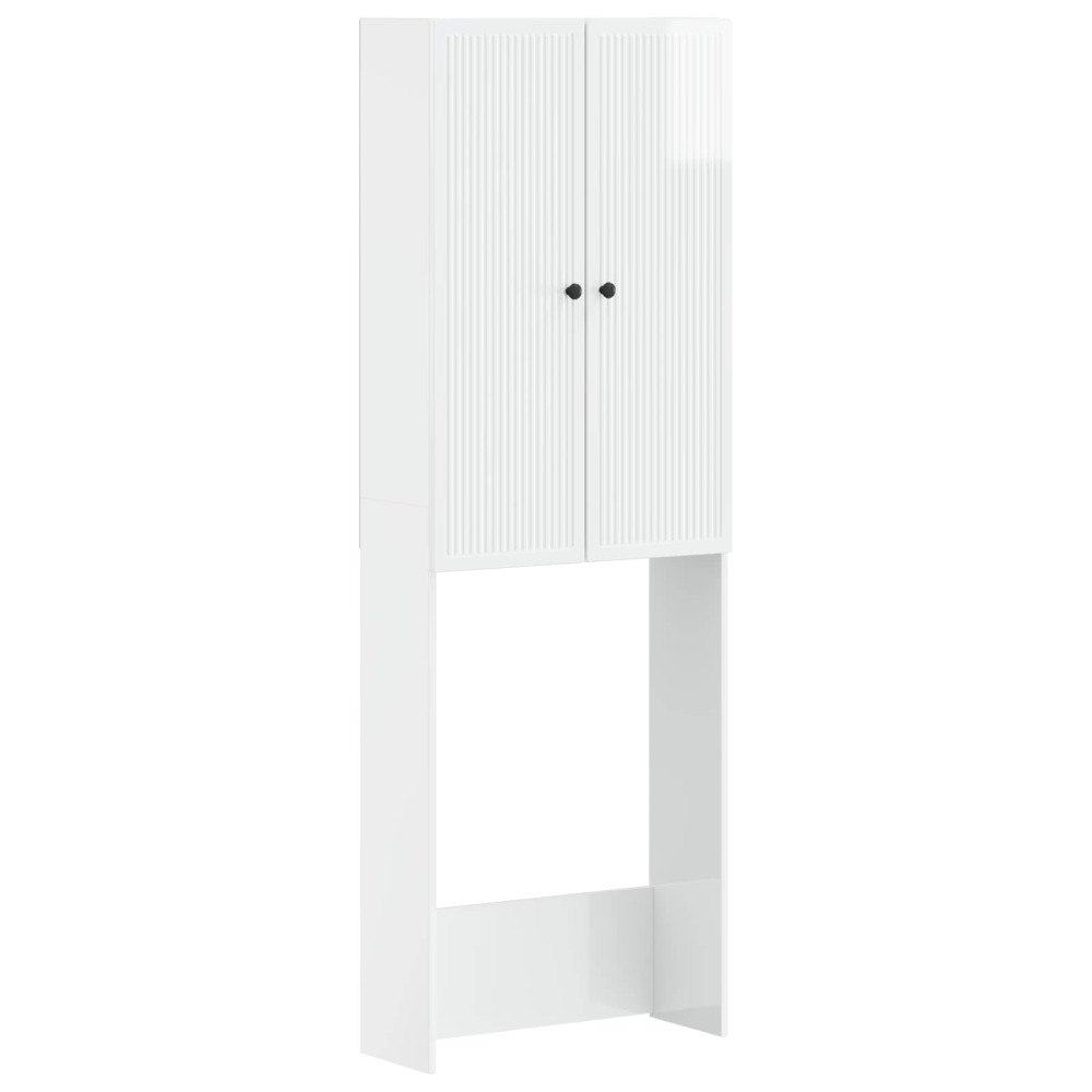 vidaXL Toalett skåp EDE Vit högglans 66 x 25,5 x 190 cm