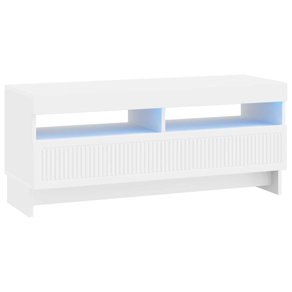 vidaXL LED TV-skåp Vit Konstruerat trä