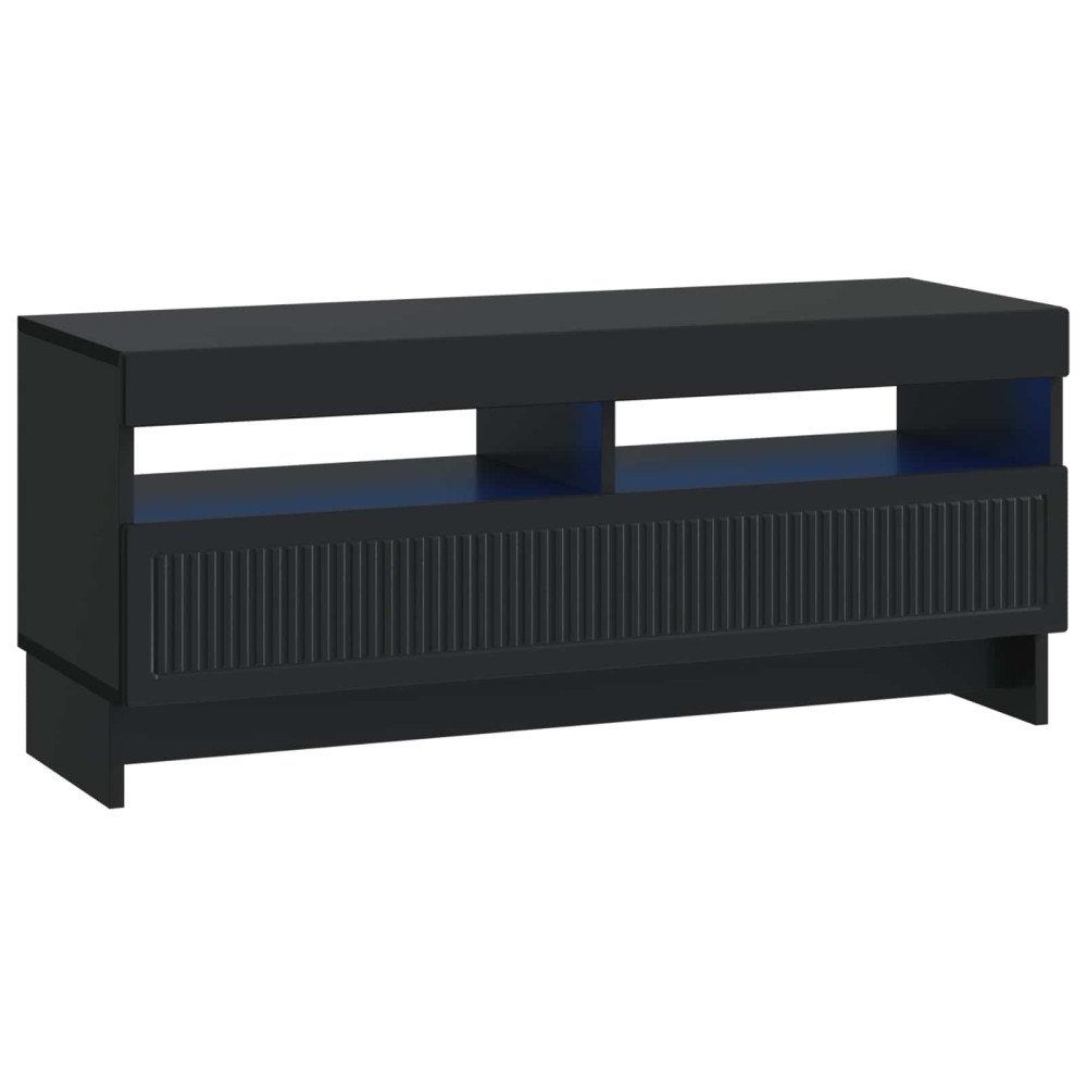 vidaXL LED TV-skåp Svart Konstruerat trä