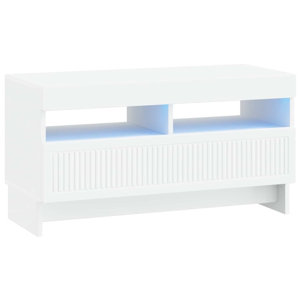 vidaXL LED TV-skåp Vit Konstruerat trä