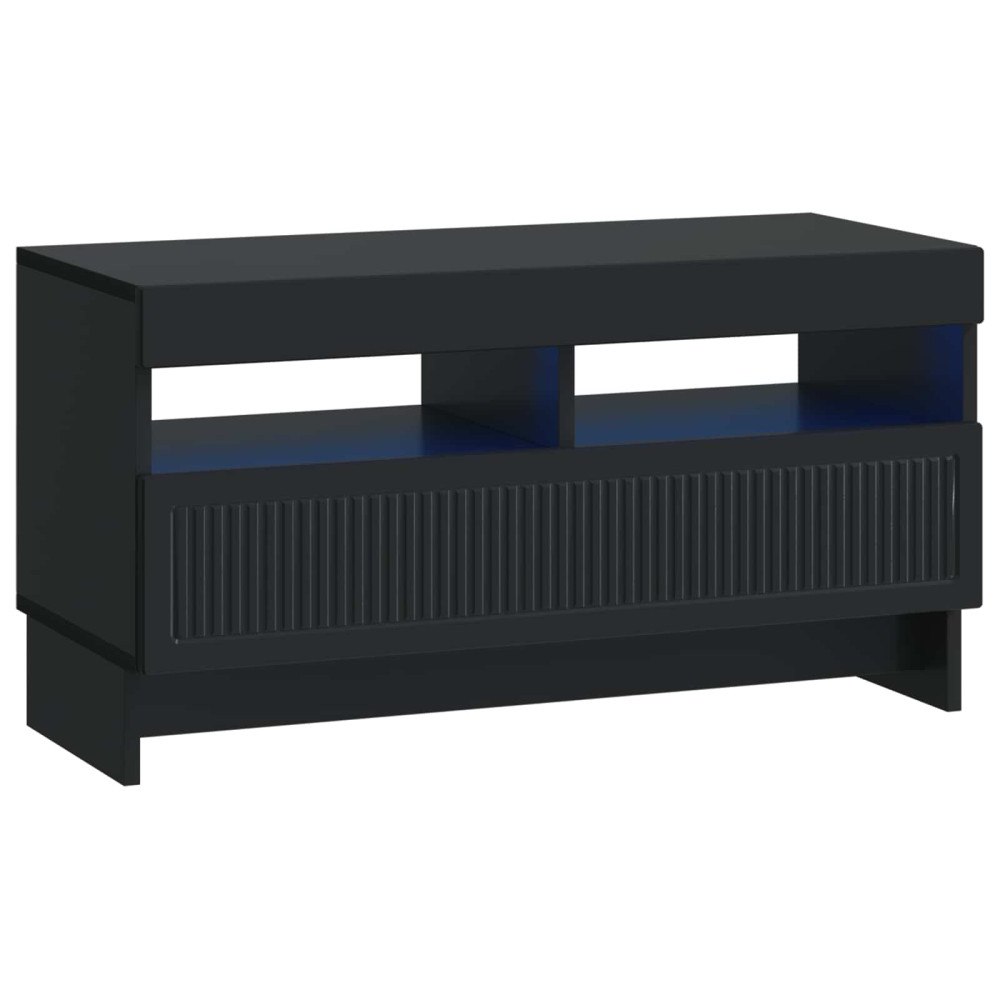 vidaXL LED TV-skåp Svart Konstruerat trä