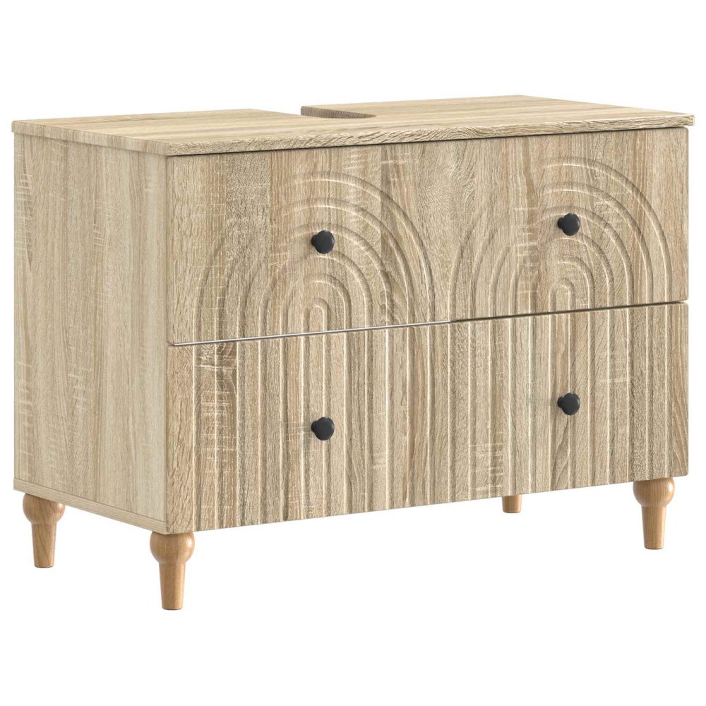 vidaXL Badrumsskåp med handfat ALKMAAR Sonoma-ek 82 x 41 x 59 cm