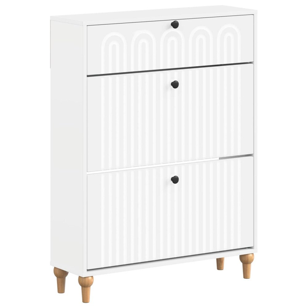 vidaXL Skoskåp ALKMAAR 78 x 24 x 103 cm Konstruerat trä Vit