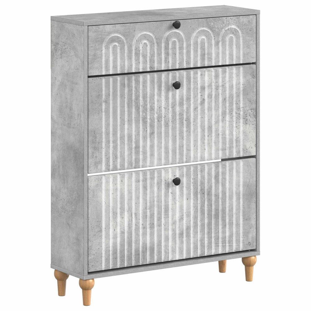 vidaXL Skoskåp ALKMAAR 78 x 24 x 103 cm Konstruerat trä Betonggrå