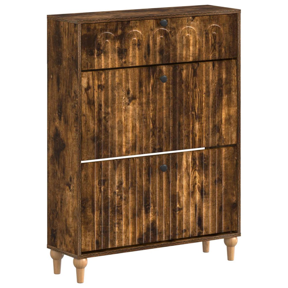 vidaXL Skoskåp ALKMAAR 78 x 24 x 103 cm Konstruerat trä Rökt ek