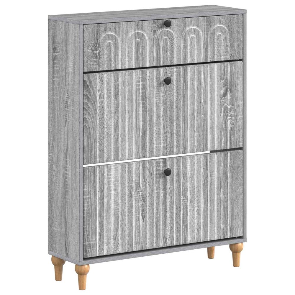vidaXL Skoskåp ALKMAAR 78 x 24 x 103 cm Konstruerat trä Grå Sonoma