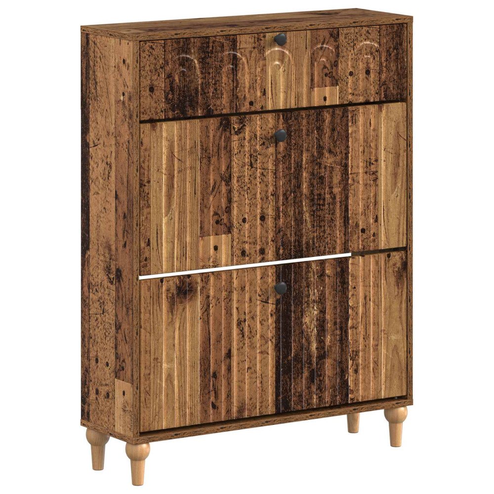 vidaXL Skoskåp ALKMAAR 78 x 24 x 103 cm Konstruerat trä Gammalt trä