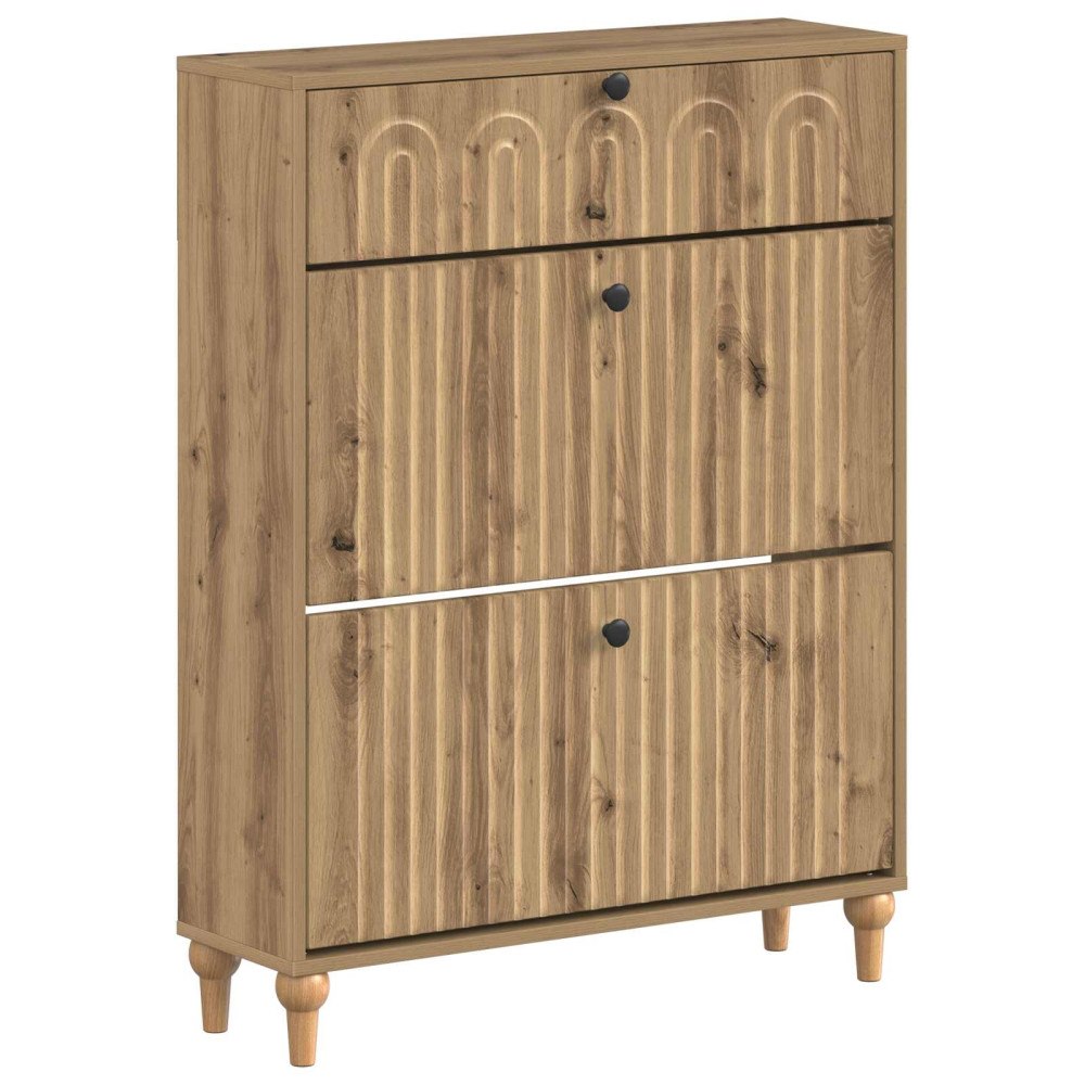 vidaXL Skoskåp ALKMAAR 78 x 24 x 103 cm Konstruerat trä Artisan-ek