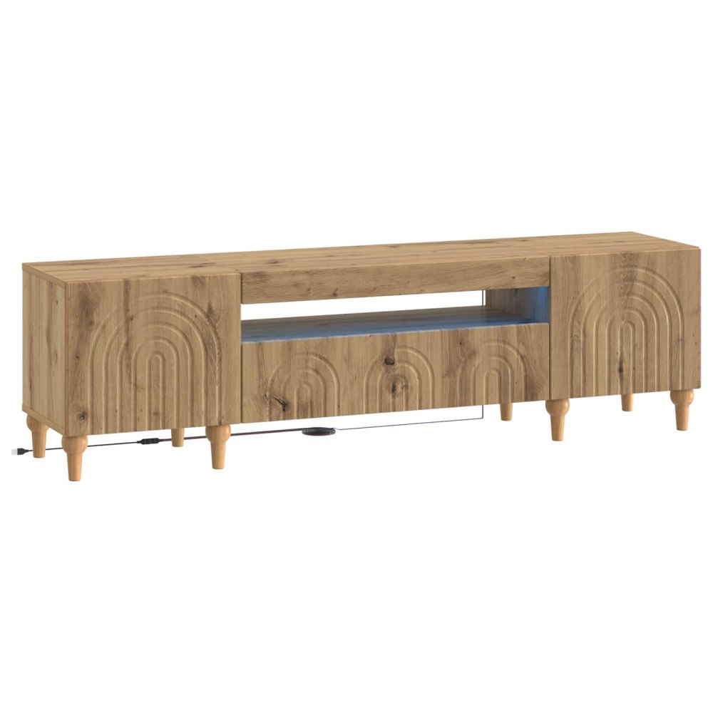 vidaXL LED TV-skåp ALKMAAR Artisan-ek Konstruerat trä