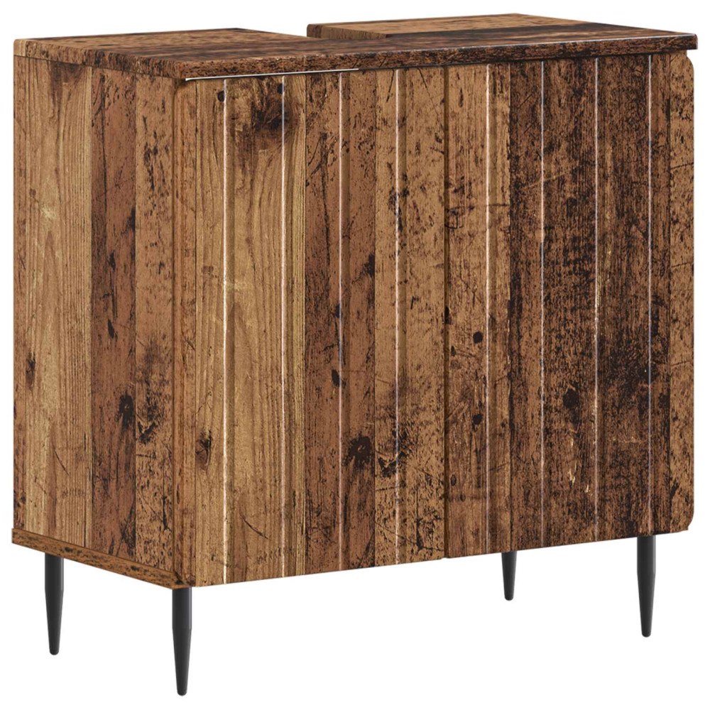 vidaXL Badrumsskåp med handfat ZWOLLE Gammalt trä 59,5 x 31,5 x 59 cm