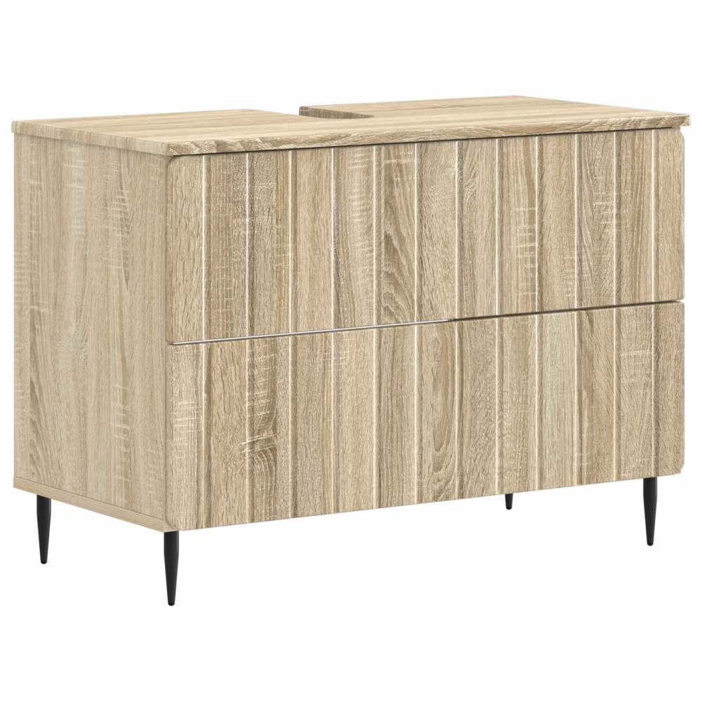 vidaXL Badrumsskåp med handfat ZWOLLE Sonoma-ek 82 x 41 x 58,5 cm