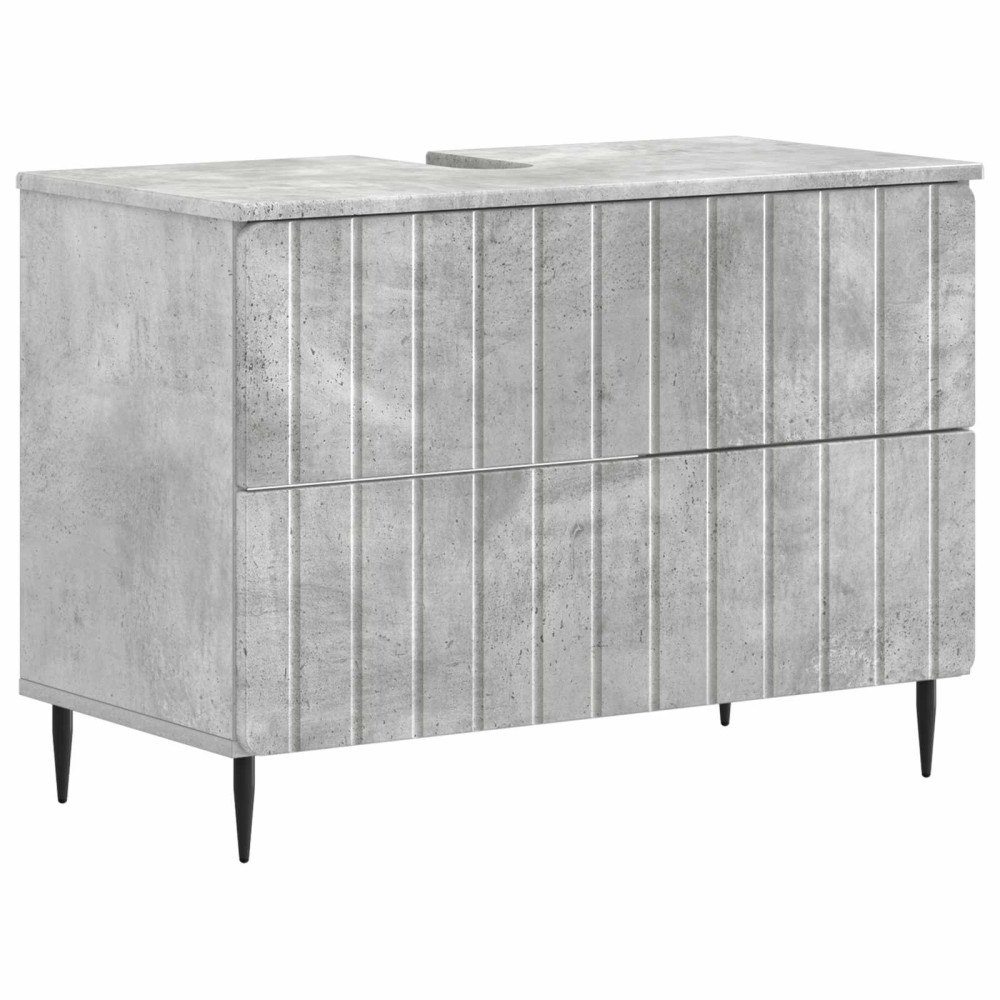 vidaXL Badrumsskåp med handfat ZWOLLE Betonggrå 82 x 41 x 58,5 cm