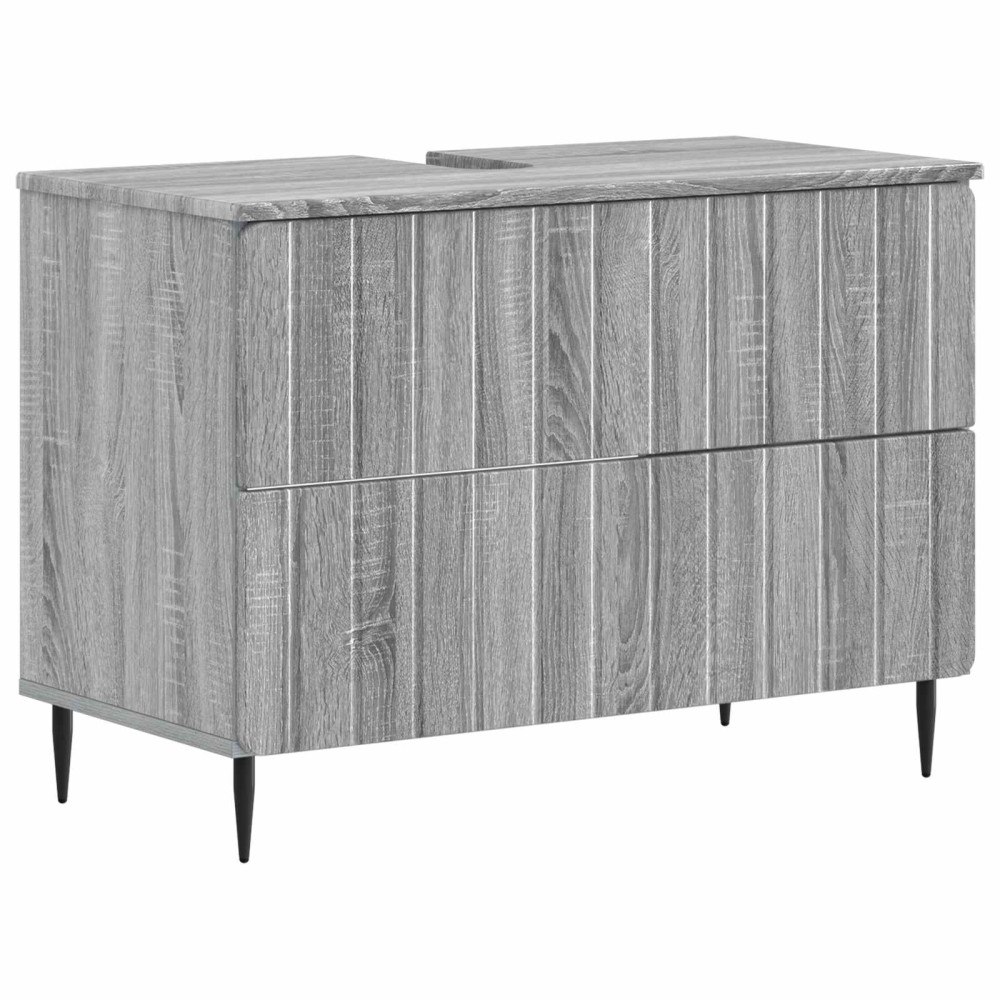 vidaXL Badrumsskåp med handfat ZWOLLE Grå Sonoma 82 x 41 x 58,5 cm