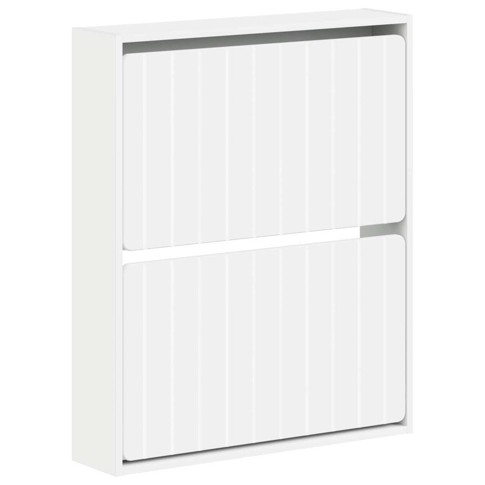 vidaXL Väggmonterad skoskåp ZWOLLE 71 x 17 x 86 cm Konstruerat trä Vit