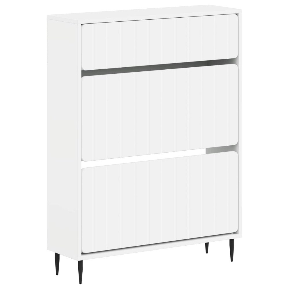 vidaXL Skoskåp ZWOLLE 78 x 24 x 103 cm Konstruerat trä Vit