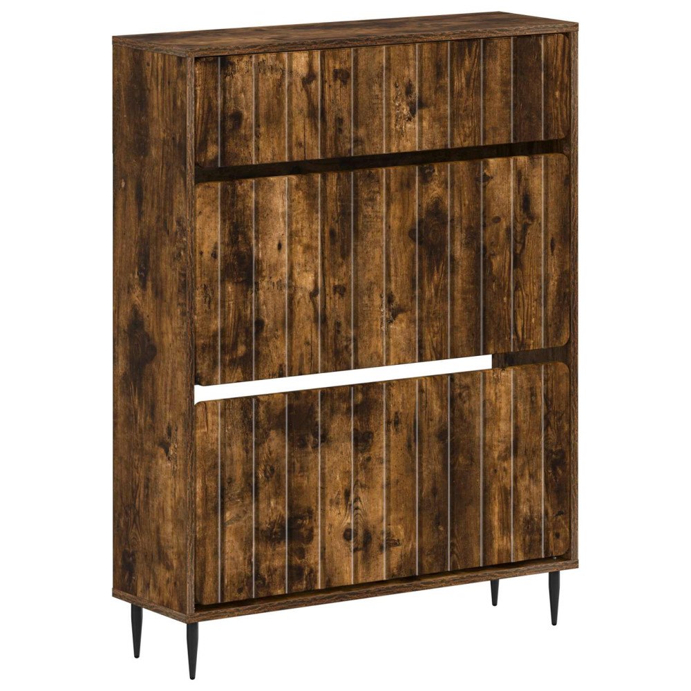 vidaXL Skoskåp ZWOLLE 78 x 24 x 103 cm Konstruerat trä Rökt ek