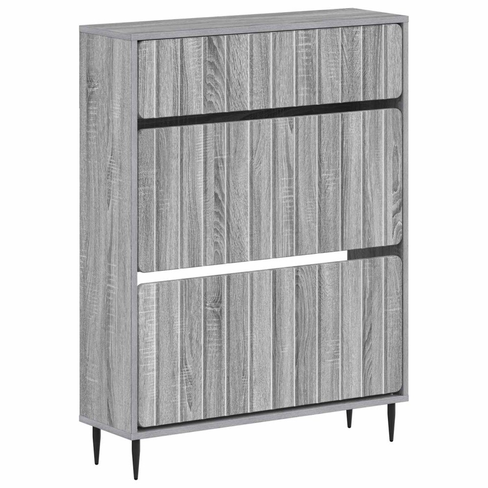 vidaXL Skoskåp ZWOLLE 78 x 24 x 103 cm Konstruerat trä Grå Sonoma