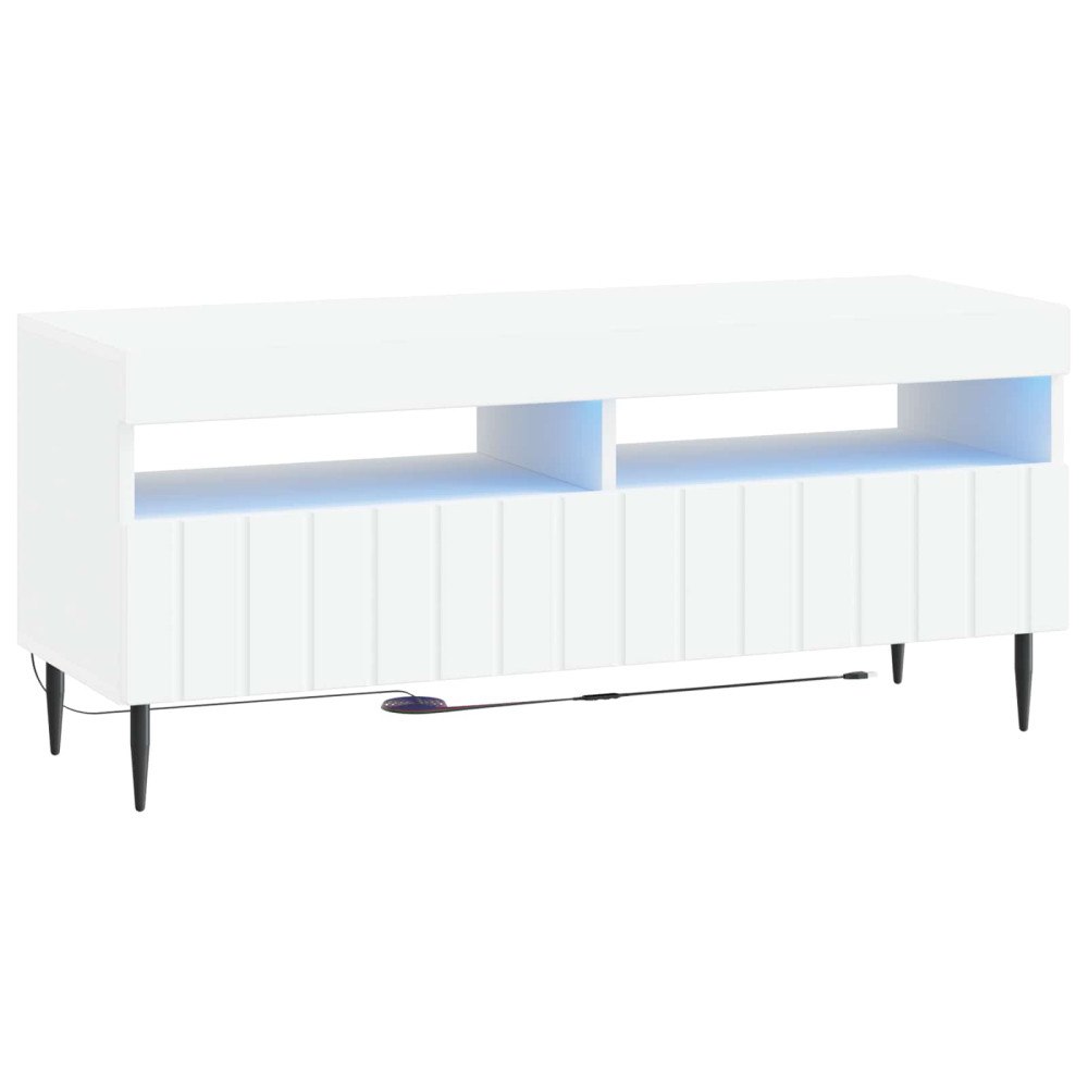 vidaXL LED TV-skåp Vit Konstruerat trä