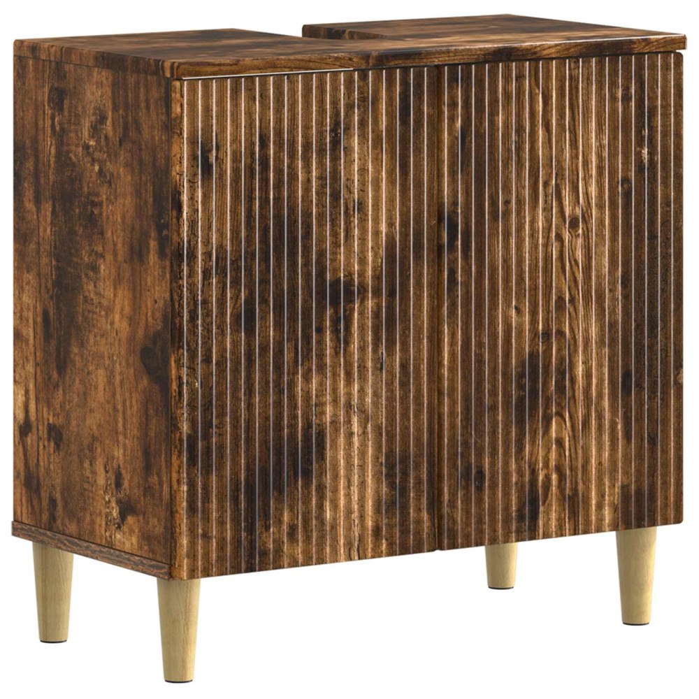 vidaXL Badrumsskåp med handfat ARNHEM Rökt ek 59,5 x 31,5 x 59 cm