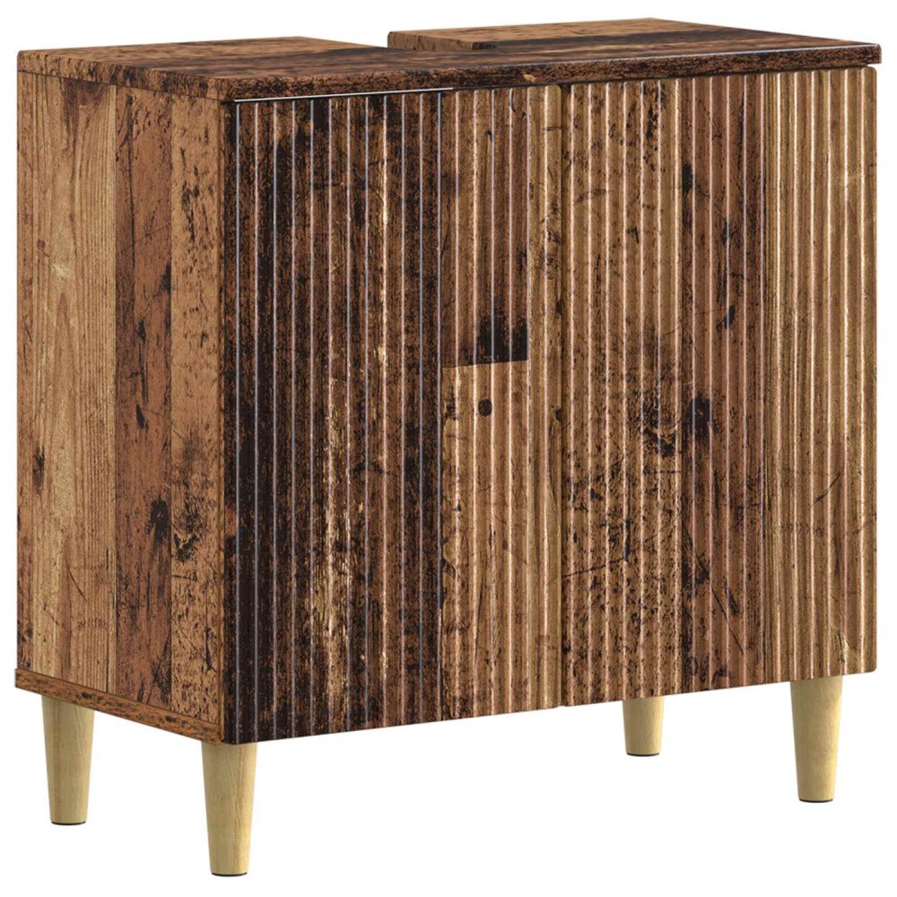 vidaXL Badrumsskåp med handfat ARNHEM Gammalt trä 59,5 x 31,5 x 59 cm