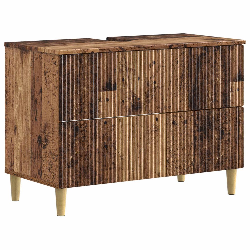 vidaXL Badrumsskåp med handfat ARNHEM Gammalt trä 82 x 41 x 59 cm