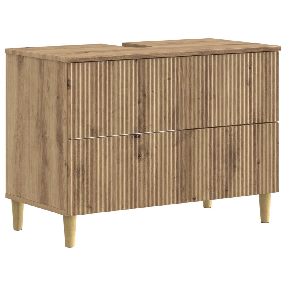 vidaXL Badrumsskåp med handfat ARNHEM Artisan-ek 82 x 41 x 59 cm