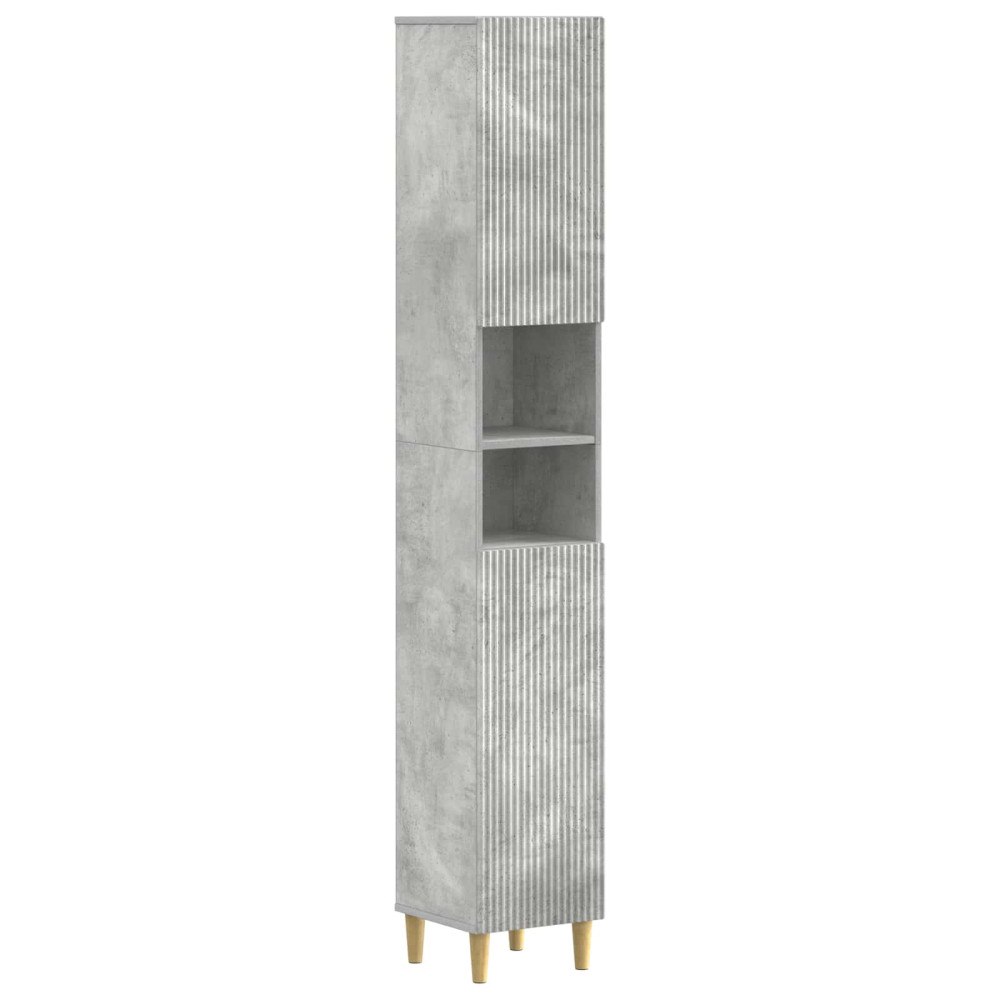vidaXL Badrumsskåp med Öppen Hylla ARNHEM Betonggrå 30 x 31 x 190 cm
