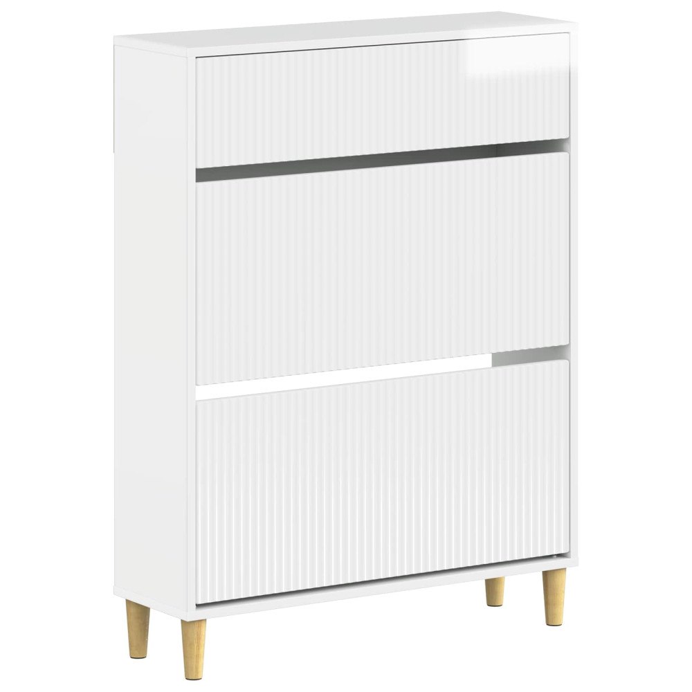 vidaXL Skoskåp ARNHEM 78 x 24 x 103 cm Konstruerat trä Vit högglans