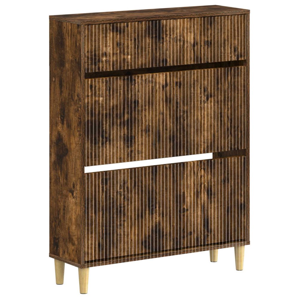 vidaXL Skoskåp ARNHEM 78 x 24 x 103 cm Konstruerat trä Rökt ek