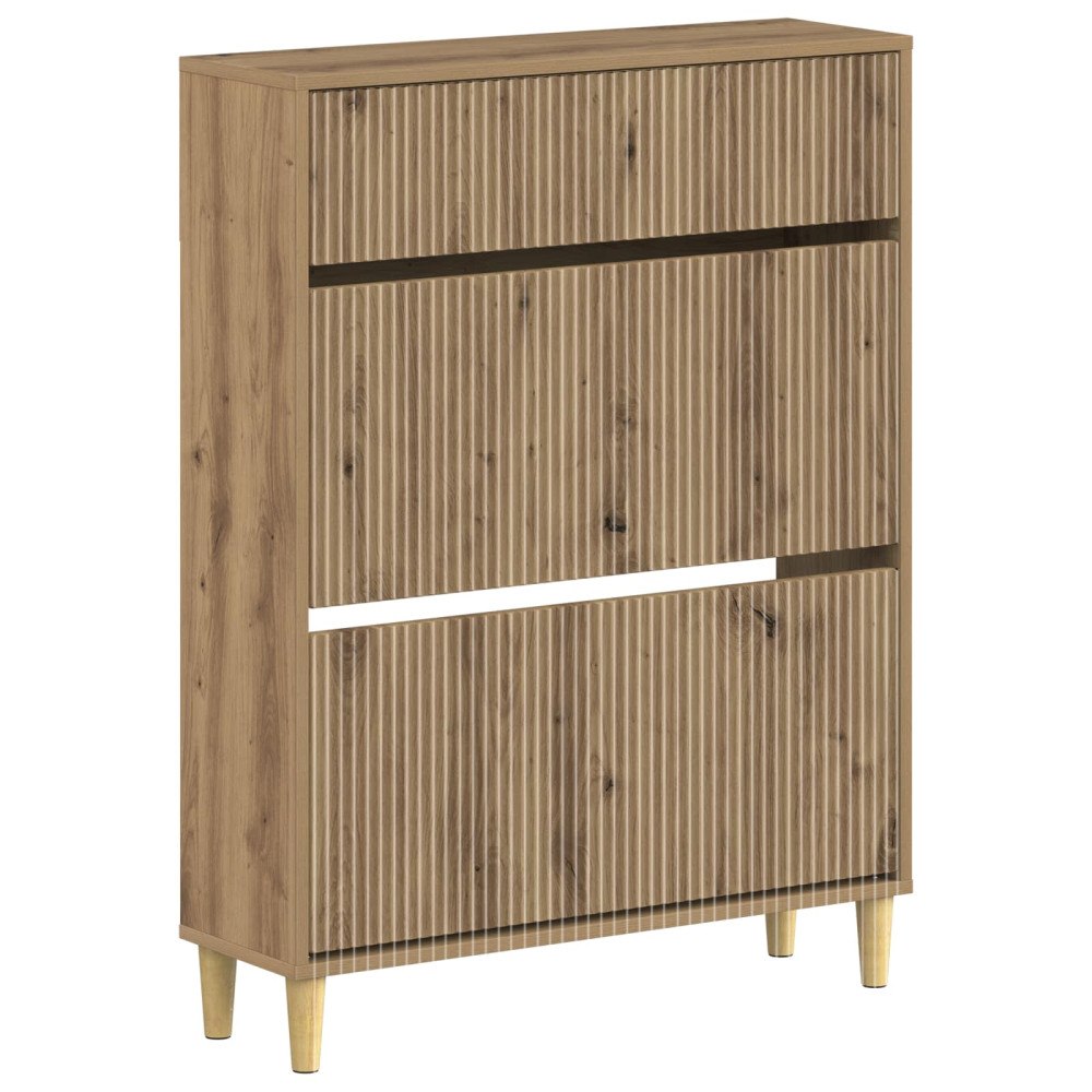 vidaXL Skoskåp ARNHEM 78 x 24 x 103 cm Konstruerat trä Artisan-ek