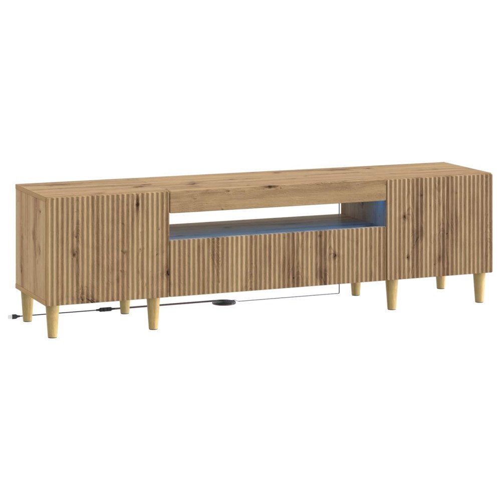 vidaXL LED TV-skåp Artisan-ek Konstruerat trä