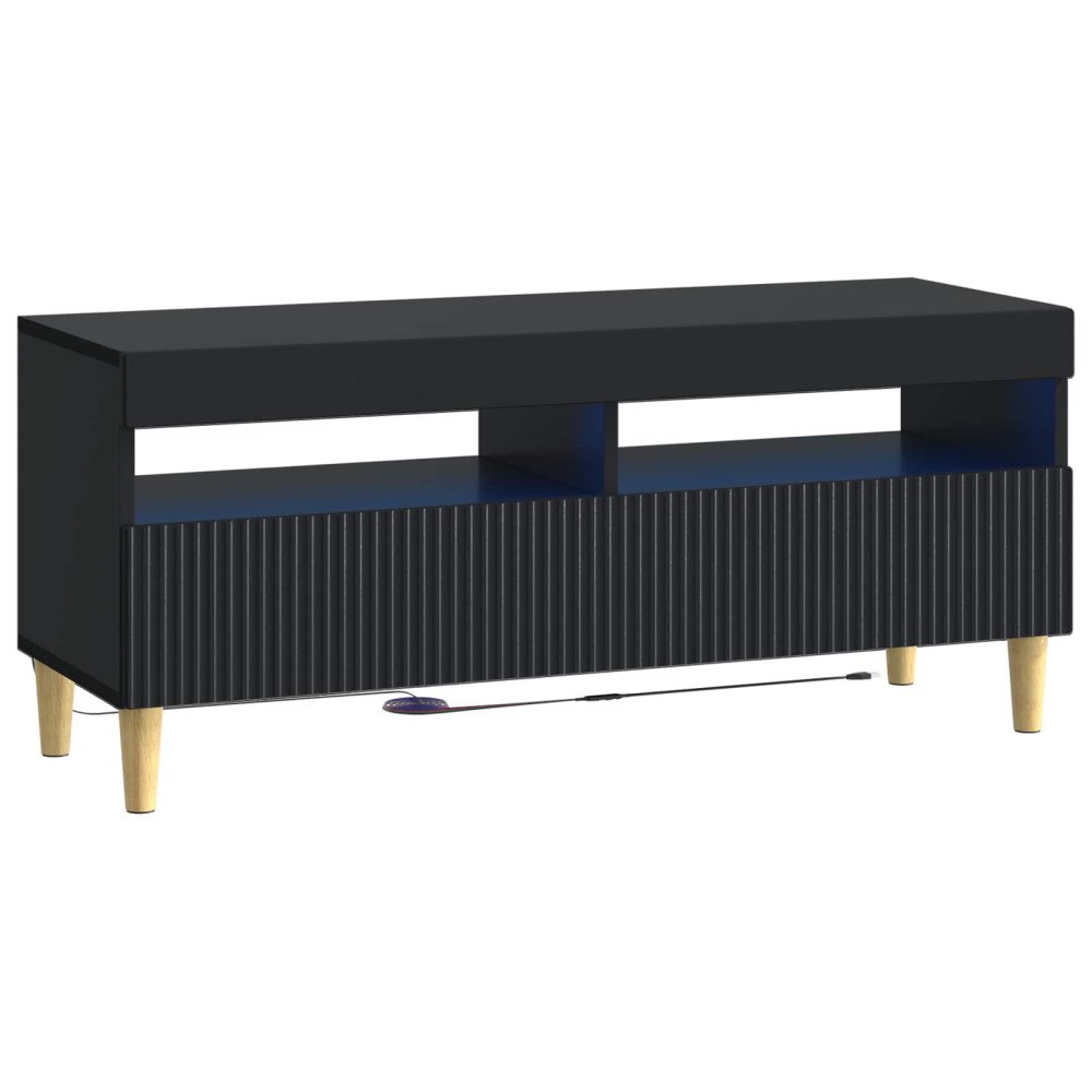 vidaXL LED TV-skåp Svart Konstruerat trä