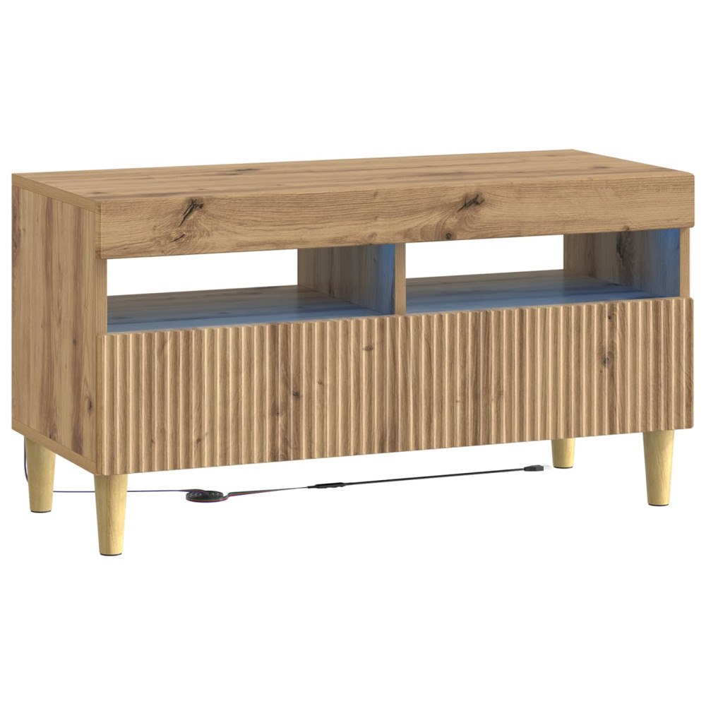 vidaXL LED TV-skåp Artisan-ek Konstruerat trä