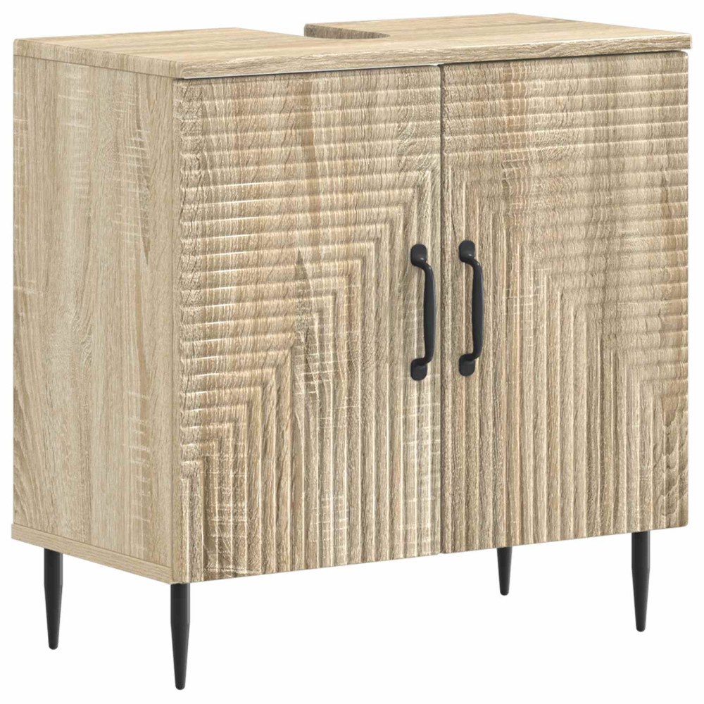 vidaXL Badrumsskåp med handfat HAARLEM Sonoma-ek 59,5 x 31,5 x 59 cm